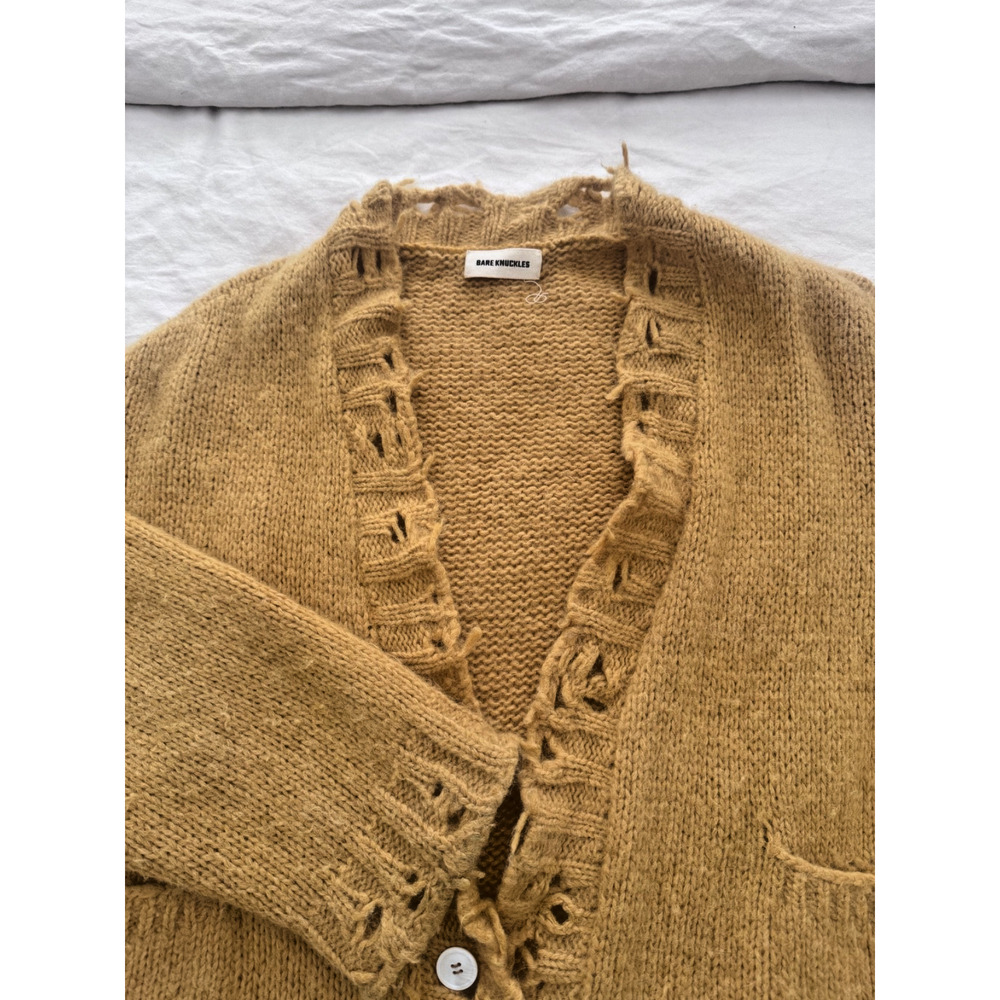 Bare Knuckles Cardigan Yellow Size L Men's Excellent Used Condition - Picture 3 of 5